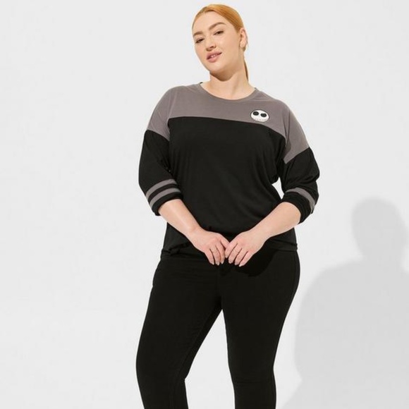 Torrid Disney Nightmare Before Christmas Classic Fit Varsity Long Sleeve Top 1X - Picture 2 of 8